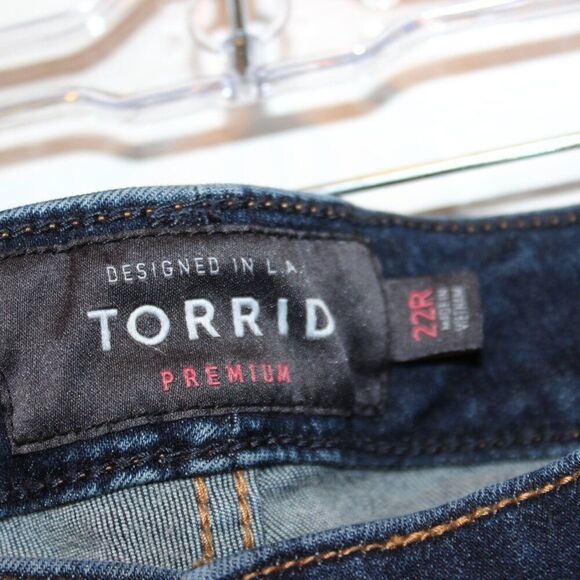 Torrid Dark Blue Cotton Premium high Rise Skinny Jeans Women's Size 22 - Picture 9 of 16